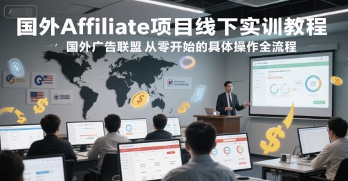 国外Affiliate项目线下实训教程，国外广告联盟从零开始的具体操作全流程 - 冒泡网赚