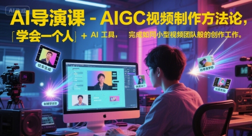 AI导演课-AIGC视频制作方法论，学会一个人+AI工具，完成如同小型视频团队般的创作工作，实现导演梦 - 冒泡网赚
