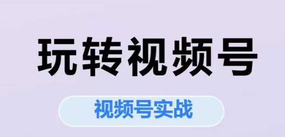 玩转视频号，视频号实战系列课 - 冒泡网赚