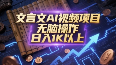 文言文AI视频项目，无脑操作，日入1K以上 - 冒泡网赚