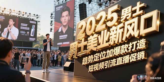 2025男士美业新风口，趋势定位加爆款打造，短视频引流直播促销 - 福缘创业网