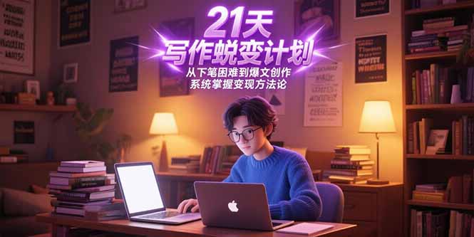 21天写作蜕变计划，从下笔困难到爆文创作，系统掌握变现方法论 - 中创网