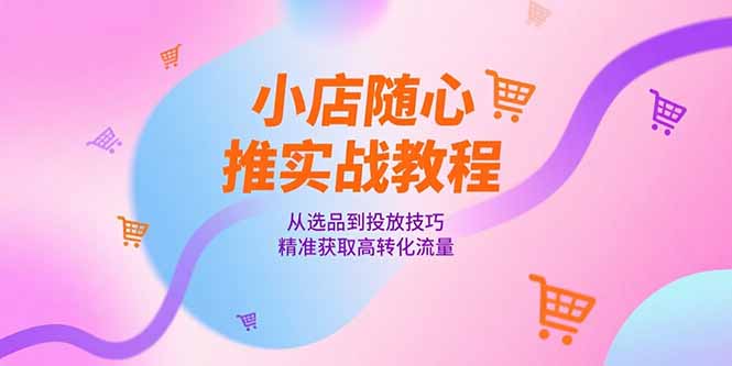 小店随心推实战教程，从选品到投放技巧，精准获取高转化流量 - 中创网