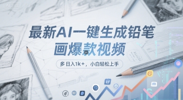 最新AI一键生成铅笔画爆款视频，多平台分发，日 入1k+，小白轻松上手 - 冒泡网赚