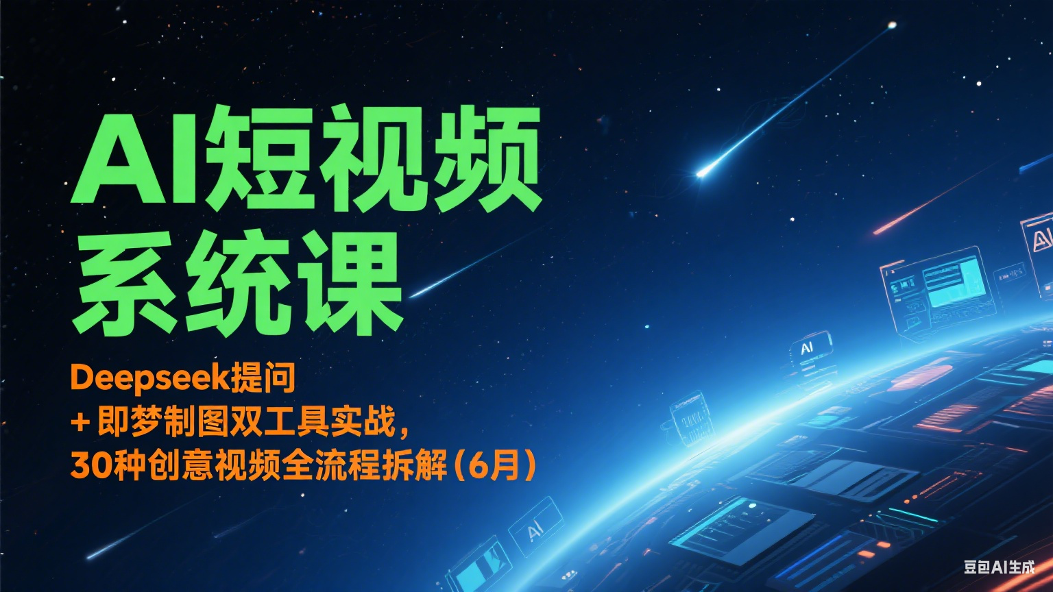 AI短视频系统课：Deepseek提问 + 即梦制图双工具实战，30种创意视频全流程拆解(6月) - 福缘创业网