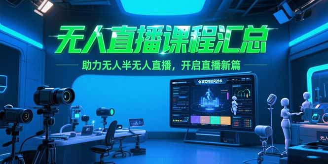 无人直播课程汇总，含非实时防风技术，助力无人半无人直播，开启直播新篇 - 中创网