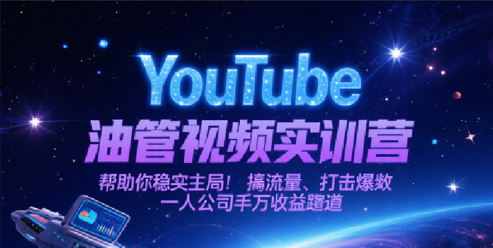 YouTube油管视频实训营，帮助你稳入局、搞流量、打爆款，一人公司千万收益赛道 - 福缘创业网
