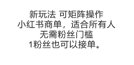 可矩阵操作，小红书商单新玩法，适合所有人，无需粉丝门槛，1粉丝也可以接单 - 冒泡网赚