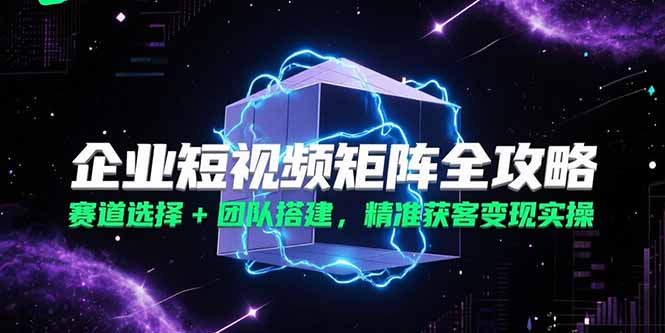 企业短视频矩阵全攻略，赛道选择+团队搭建，精准获客变现实操 - 中创网