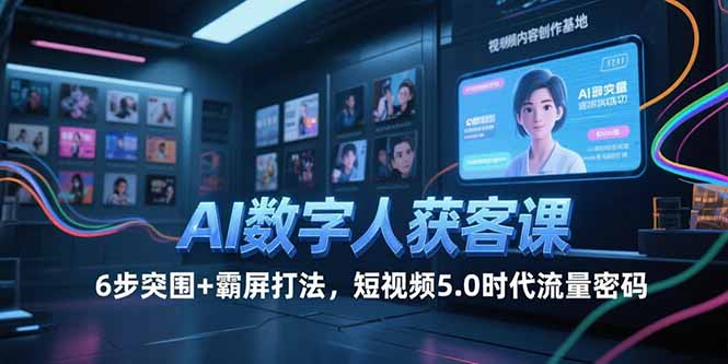 AI数字人获客课，6步突围+霸屏打法，短视频5.0时代流量密码 - 中创网