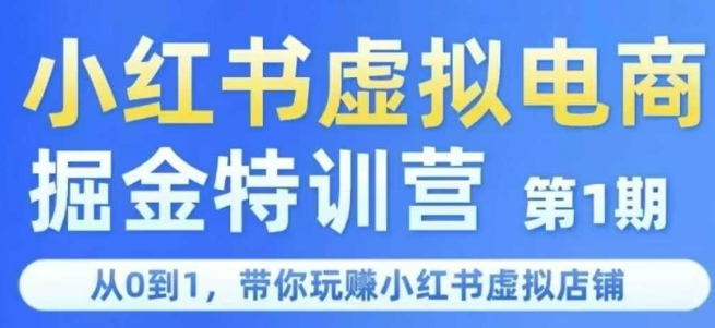 小红书虚拟电商掘金特训营第1期，从0到1，带你玩转小红书虚拟店铺 - 冒泡网赚