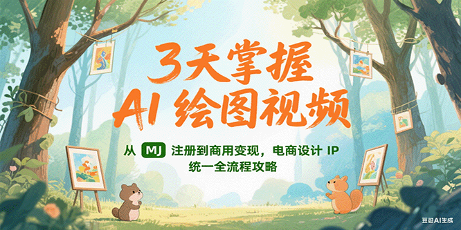 3天掌握AI绘图视频，从MJ 注册到商用变现，电商设计IP统一全流程攻略 - 福缘创业网