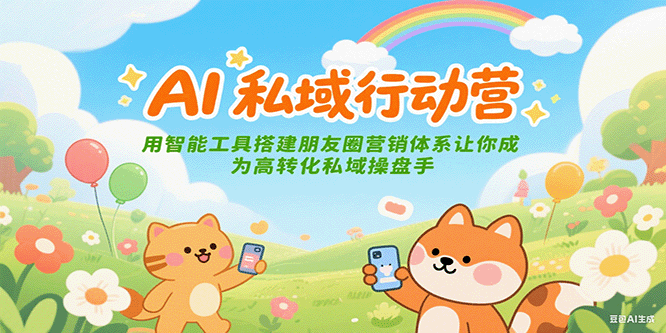 AI私域行动营：用智能工具搭建朋友圈营销体系让你成为高转化私域操盘手 - 福缘创业网