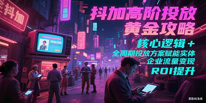 抖加高阶投放黄金攻略：核心逻辑全周期投放方案赋能实体企业流量变现 ROI 提升 - 福缘创业网