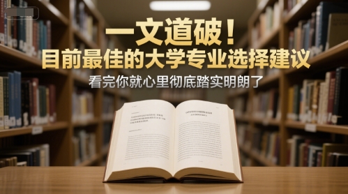 付费文章：一文道破！目前最佳的大学专业选择建议，看完你就心里彻底踏实明朗了 - 冒泡网赚