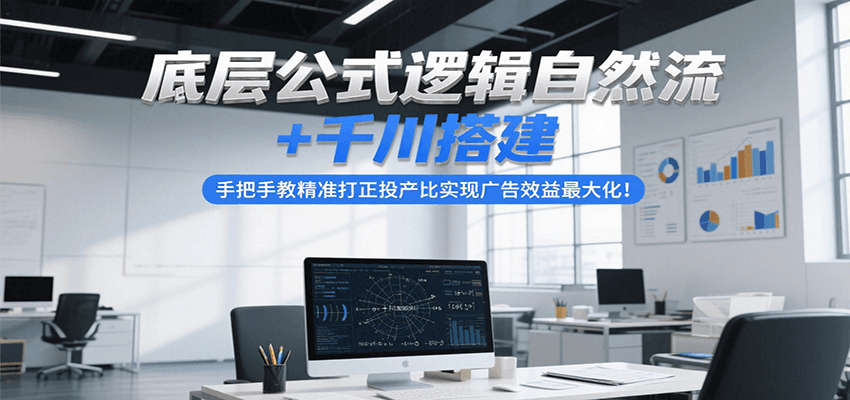 底层公式逻辑自然流+千川搭建，手把手教精准打正投产比实现广告效益最大化！ - 福缘创业网
