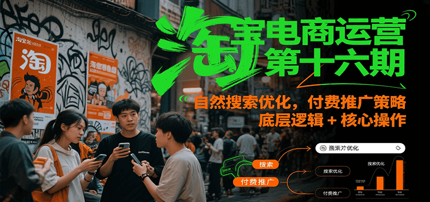 淘宝电商运营第十六期，自然搜索优化，付费推广策略，底层逻辑+核心操作 - 福缘创业网