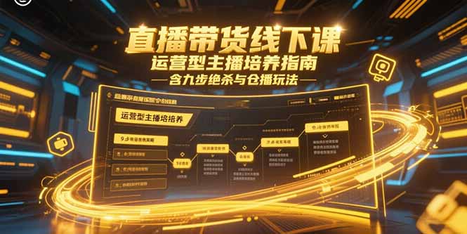 直播带货线下课，运营型主播培养指南，含九步绝杀与仓播玩法 - 中创网