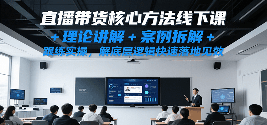 直播带货核心方法线下课，理论讲解+案例拆解+跟练实操，解底层逻辑快速落地见效 - 福缘创业网