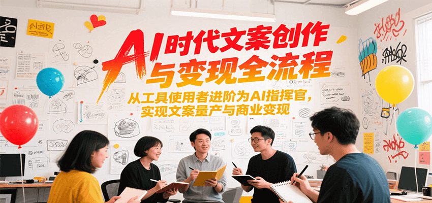 AI时代文案创作与变现全流程，从工具使用者进阶为AI指挥官，实现文案量产与商业变现 - 福缘创业网