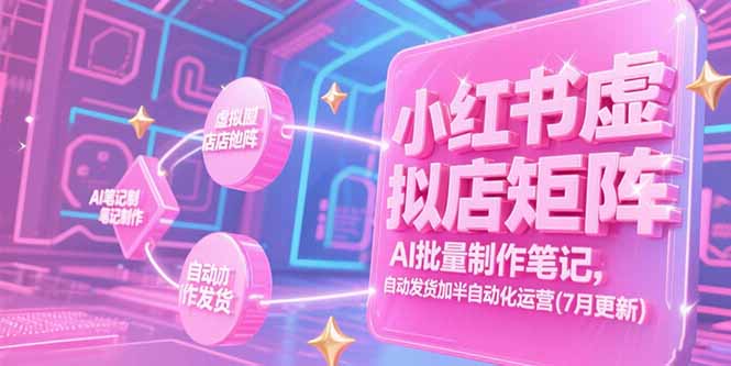 小红书虚拟店矩阵，AI批量制作笔记，自动发货加半自动化运营(7月更新) - 中创网