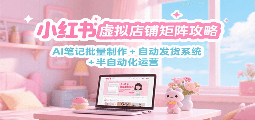 小红书虚拟店铺矩阵攻略：AI笔记批量制作 + 自动发货系统 + 半自动化运营 - 福缘创业网