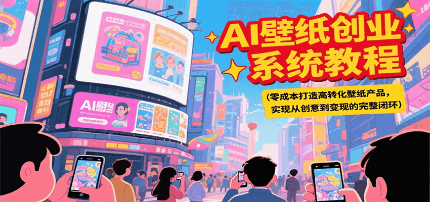 AI壁纸创业系统教程，零成本打造高转化壁纸产品，实现从创意到变现的完整闭环 - 福缘创业网