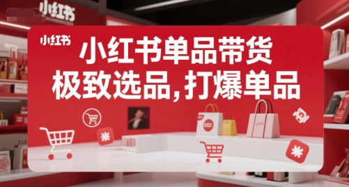 小红书单品带货，极致选品，打爆单品 - 冒泡网赚