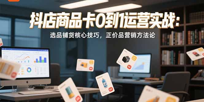 抖店商品卡0到1运营实战：选品铺货核心技巧，正价品营销方法论 - 中创网