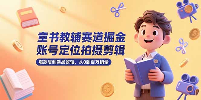 童书教辅赛道掘金，账号定位拍摄剪辑，爆款复制选品逻辑，从0到百万销量 - 中创网