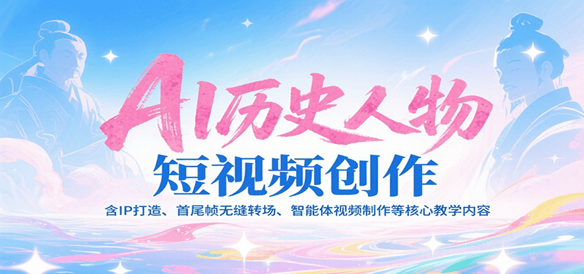 AI历史人物短视频创作，含IP打造、首尾帧无缝转场、智能体视频制作等核心教学内容 - 福缘创业网