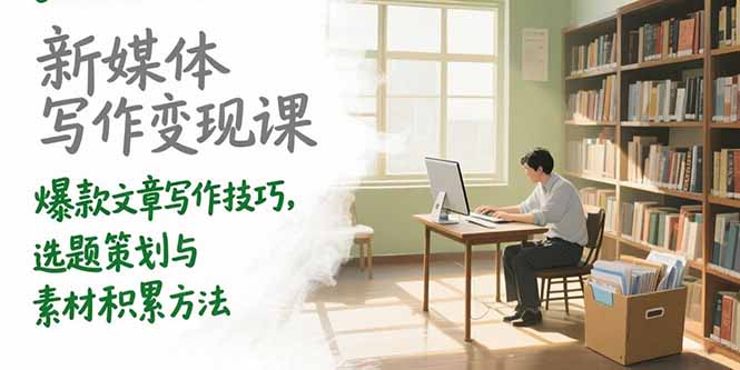 新媒体写作变现课，爆款文章写作技巧，选题策划与素材积累方法 - 中创网