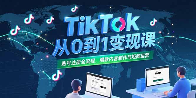 TikTok从0到1变现课，账号注册全流程，爆款内容制作与矩阵运营 - 中创网
