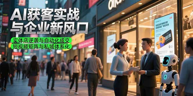 AI获客实战与企业新风口，实体店逆袭与自动化成交 短视频矩阵与私域体系化 - 中创网