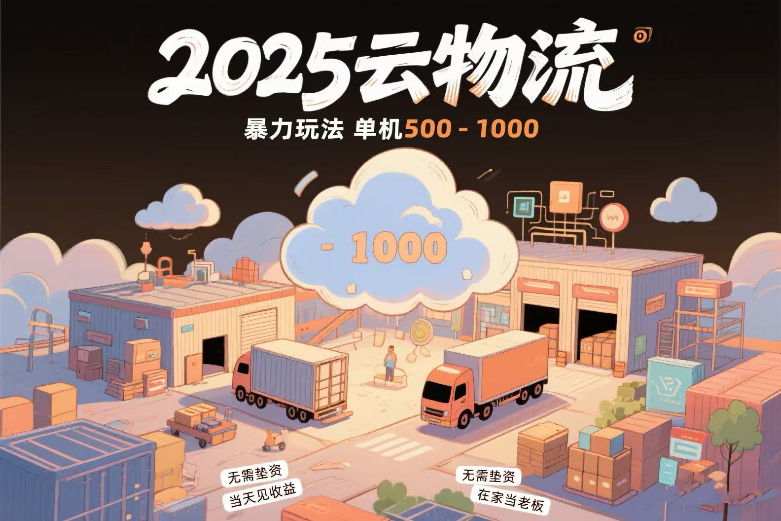 云物流赚差价，项目纯利润500~1000，无需垫资，当天到账。不需要有车，... - 中创网