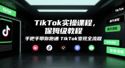 TikTok实操课程，保姆级教程，手把手带你跑通TikTok变现全流程 - 冒泡网赚