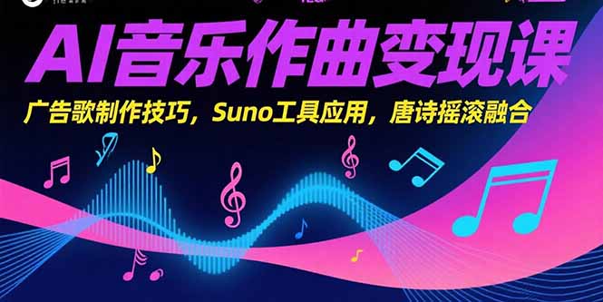 AI音乐作曲变现课，广告歌制作技巧，Suno工具应用，唐诗摇滚融合 - 中创网
