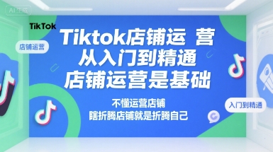 Tiktok店铺运营从入门到精通，店铺运营是基础，不懂运营店铺，瞎折腾店铺就是折腾自己 - 冒泡网赚