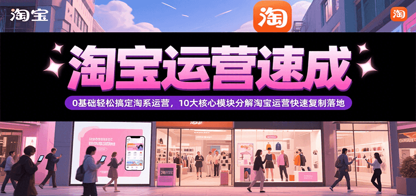 淘宝运营速成，0基础轻松搞定网店运营，10大核心模块分解快速复制落地 - 福缘创业网