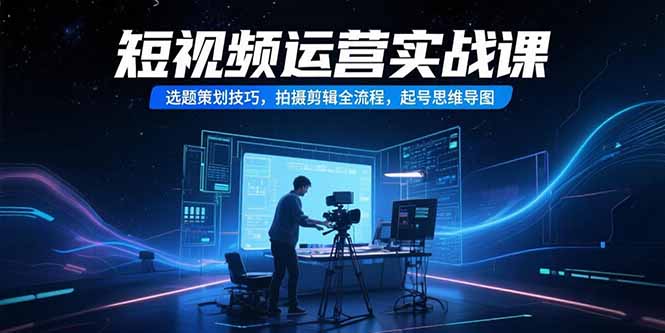 短视频运营实战课，选题策划技巧，拍摄剪辑全流程，起号思维导图 - 中创网