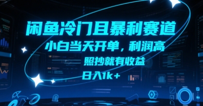 闲鱼冷门且暴利赛道，小白当天开单，利润高，照抄就有收益，日入1k+ - 冒泡网赚