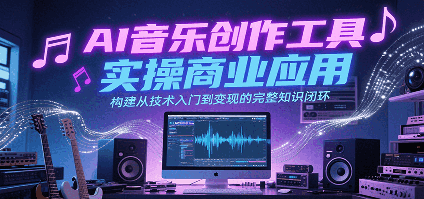AI音乐创作工具实操商业应用，构建从技术入门到变现的完整知识闭环 - 福缘创业网