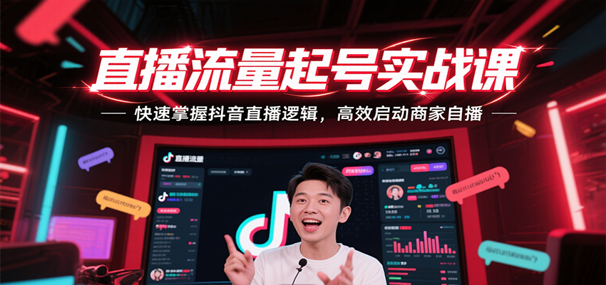 直播流量起号实战课，快速掌握抖音直播逻辑，高效启动商家自播 - 福缘创业网