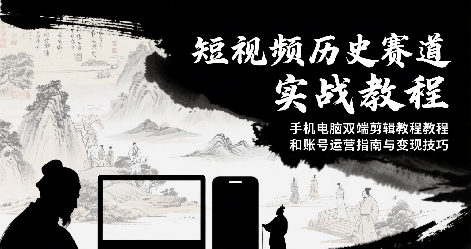 短视频历史赛道实战教程,手机电脑双端剪辑教程和账号运营指南与变现技巧-紫橙网创项目网