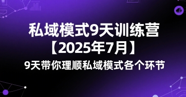 私域模式9天训练营【2025年7月】​9天带你理顺私域模式各个环节 - 冒泡网赚