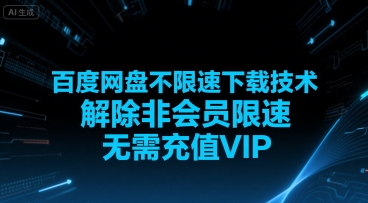 百度网盘不限速下载技术，解除非会员限速，无需充值VIP - 冒泡网赚