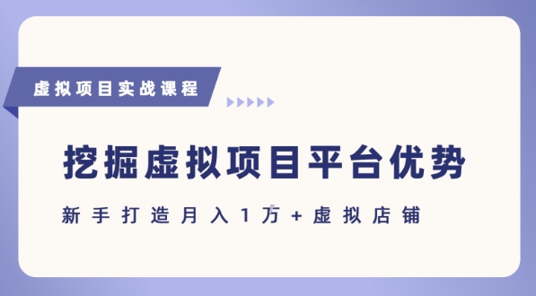 抓住虚拟项目各平台优势，新手轻松月入1W+(给出具体建议) - 冒泡网赚