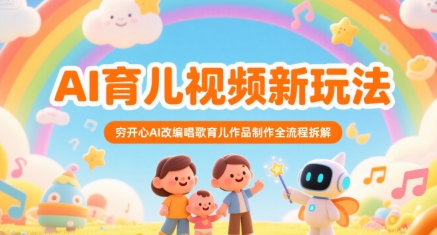 AI育儿视频新玩法，穷开心AI改编唱歌育儿作品制作全流程拆解 - 冒泡网赚