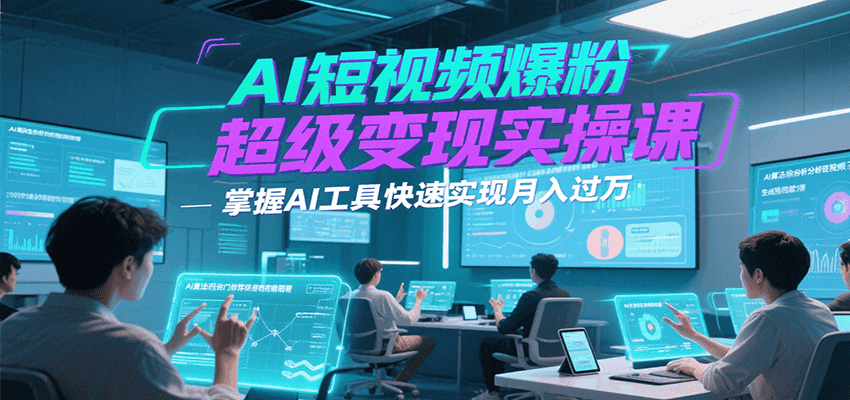 AI短视频爆粉超级变现实操课，掌握AI工具快速实现月入过万 - 福缘创业网