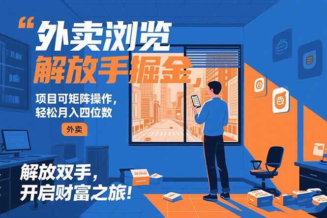外卖浏览掘金项目 可矩阵操作 轻松日入500+ - 中创网
